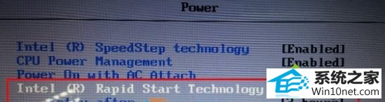 进入:Bios win10系统开机出现错误对话框“您的系统似乎尚未启用intel Rapid start Technology”的图文步骤